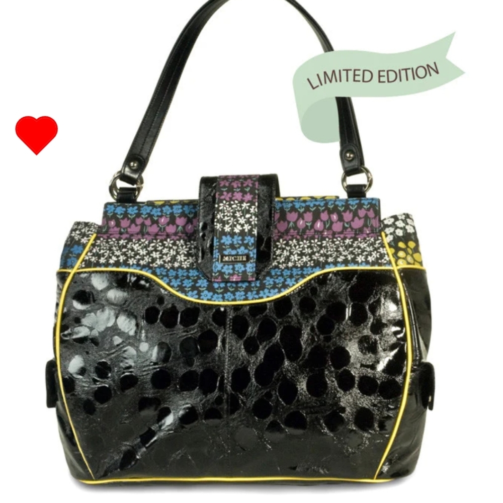 Miche Prima ABBIE Shell Black Crocodile with Floral Design
